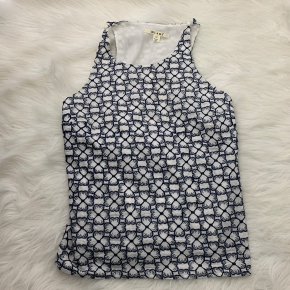 Francescas Blue & White Embroidered Tank Top - Picture 2 of 5